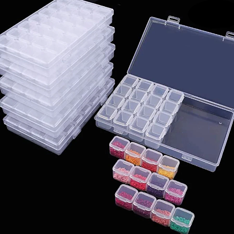 1 Set, 12 In 1 Plastic Storage Box, Handicraft Square Storage Box, Colorful  Transparent Organizer, Suitable For Jewelry Diamond Painting Nail Art Acce