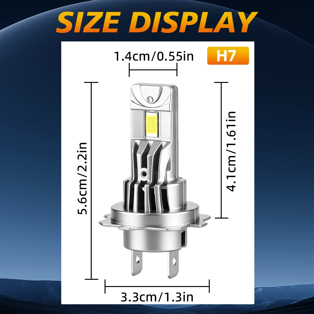4PCS 업그레이드 H7 LED 전구 60000LM 밝기 전구 6500K 화이트 플러그 앤 플레이 교체 헤드라이트 전구 빠른 설치