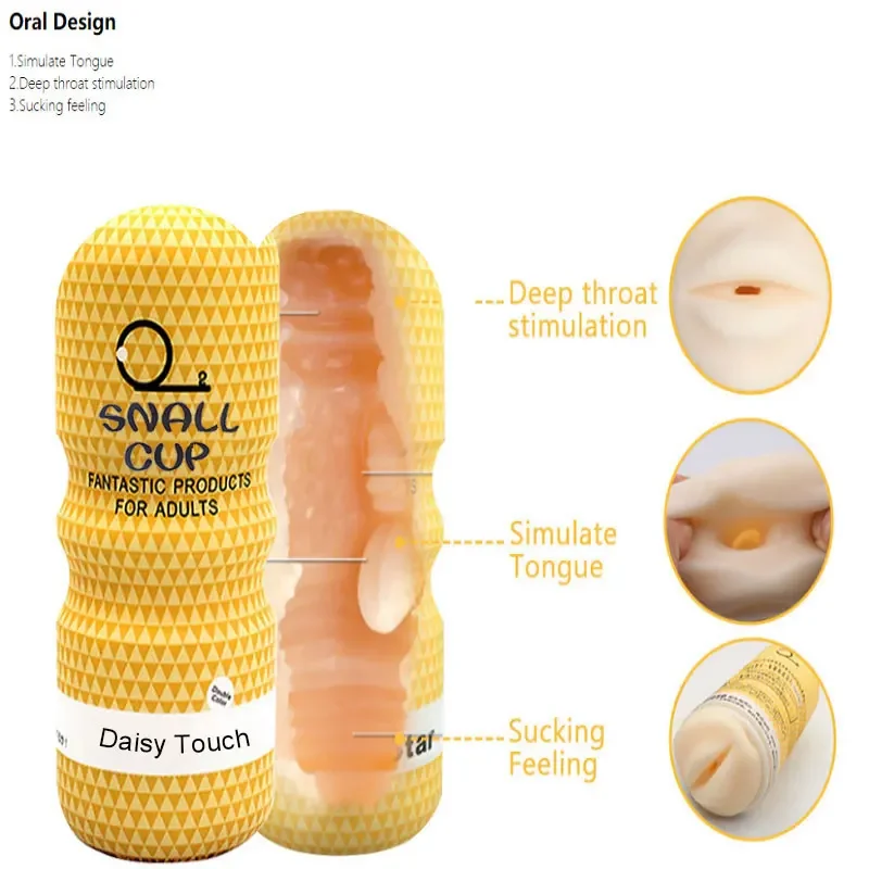 male masturbator Male soft rubber snail climax plane cup mouth sucking manual trainer true yin inverted mold clamping adult sex toy