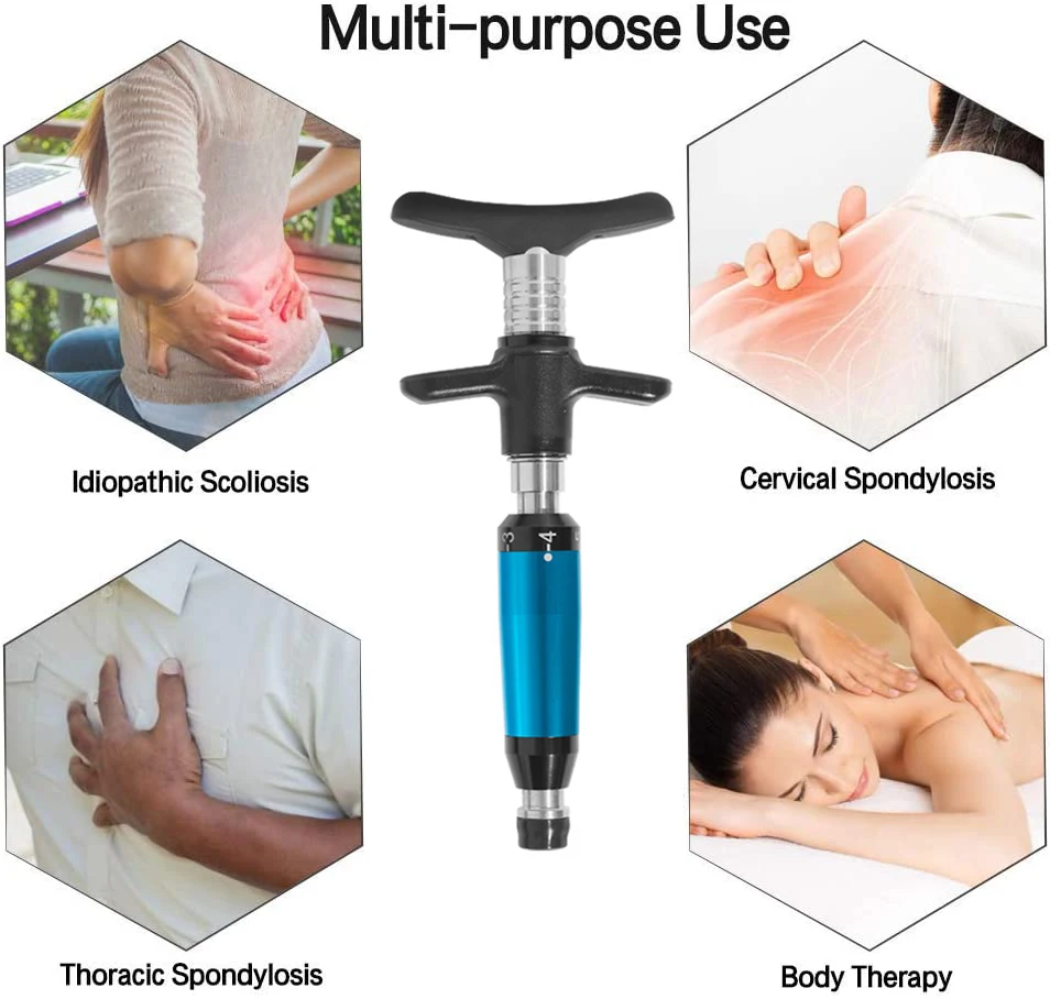 300N Chiropractic Adjustment Tool Spine 6 Levels 1/4 Heads Therapy Adjust Vertebration Tool Massager Manual Chiropractic Gun Set