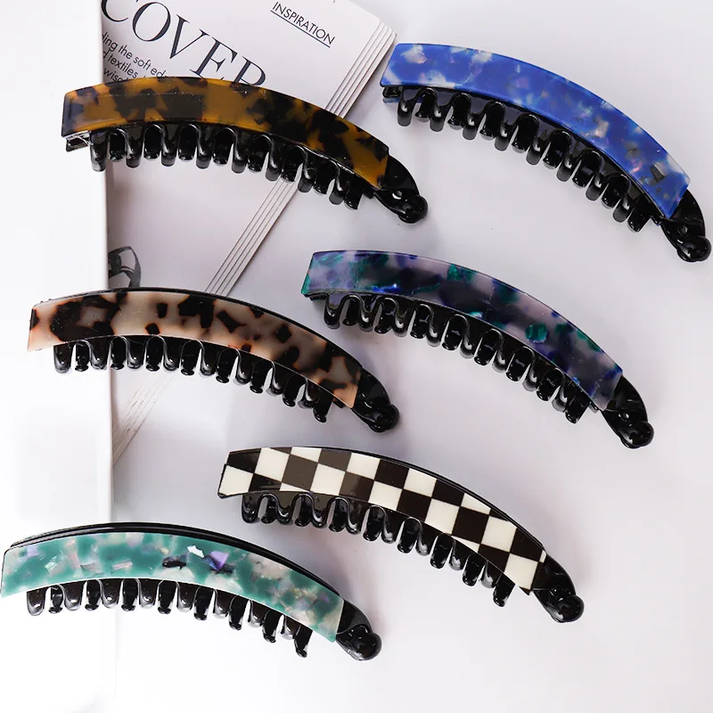 

Solid Color Banana Hair Clip Women Girls Wave Comb Hairpins Vintage Braide Hair Styling Tool Fashion Practical Hair Accessories