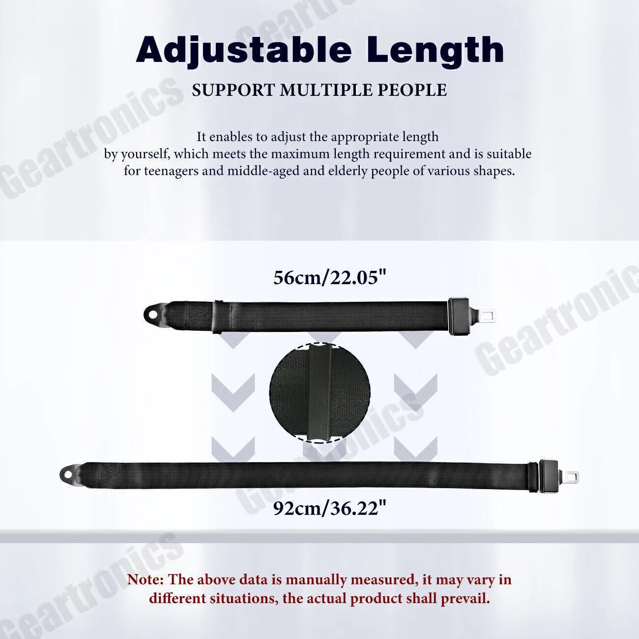 Extra Long 2 Point Lap Seat Belt For Motorhome Adjustable Safety Strap Black New: 3 - 5 Days Free Delivery Only UK