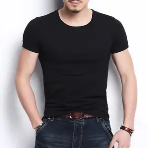 Slim Fit T-shirt V-neck T-shirt Men's Summer T-shirt Round Neck V Neck Short Sleeve Solid Color Soft Breathable Thin for Simple