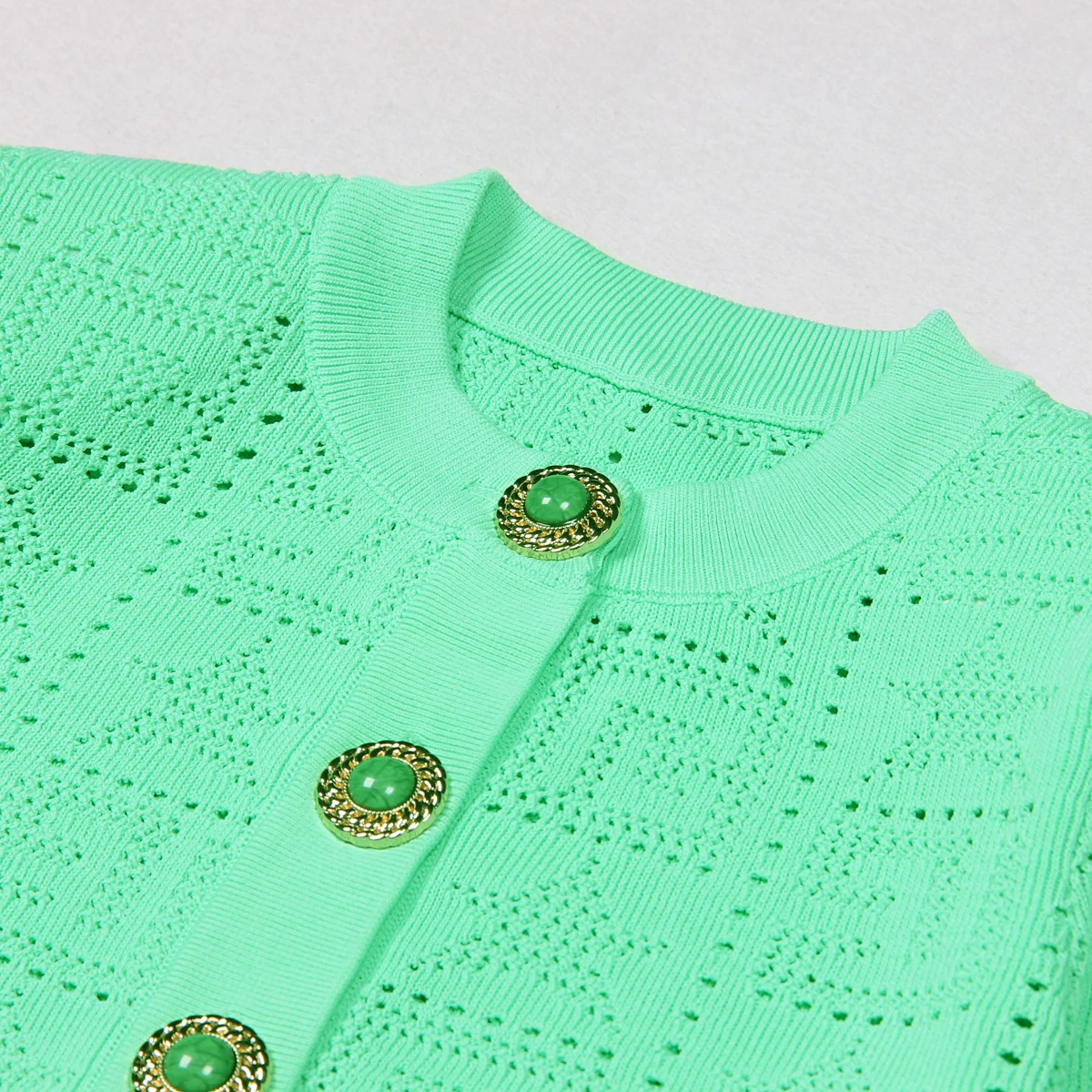 긴팔 라운드넥 가디건 상의 모직 재킷, 유럽 및 미국 하이 퀄리티 니트웨어, 2024 용수철 가을 신상