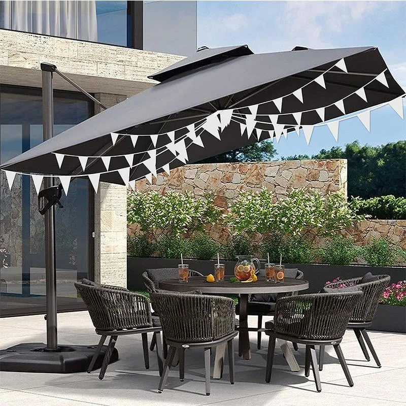 Decorazioni 40° Compleanno Blu Navy E Oro: Set Da 3 Striscioni (36 Bandierine) Glitterate, Per Feste Uomo E Donna - 2