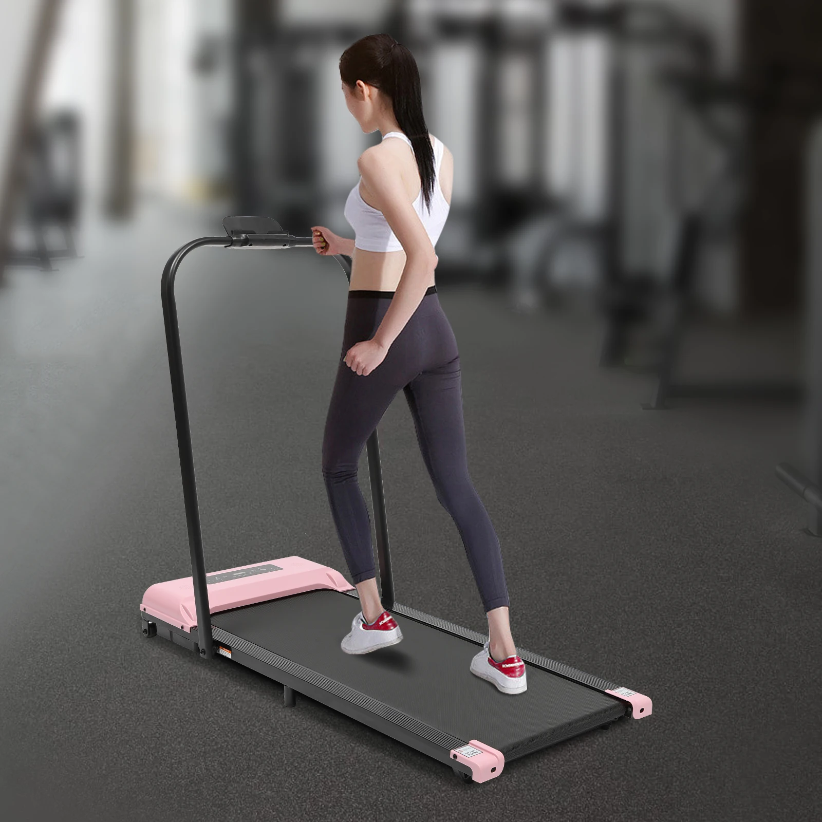 2 in 1 Folding Treadmill Under Desk Electric Treadmill with Remote Control and LED Display Walking Jogging for Home Office