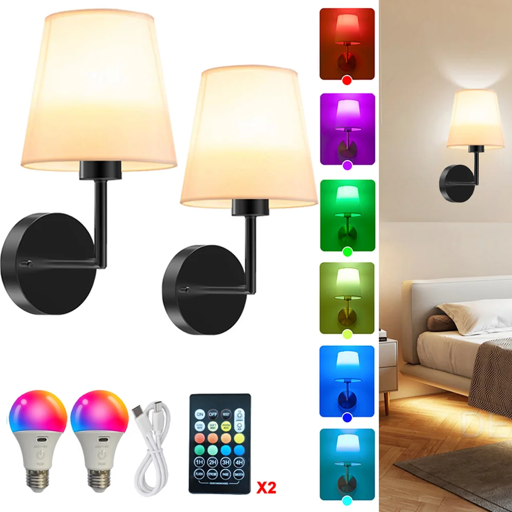 مصباح حائط LED شمالي قابل لإعادة الشحن بتقنية RGB،...