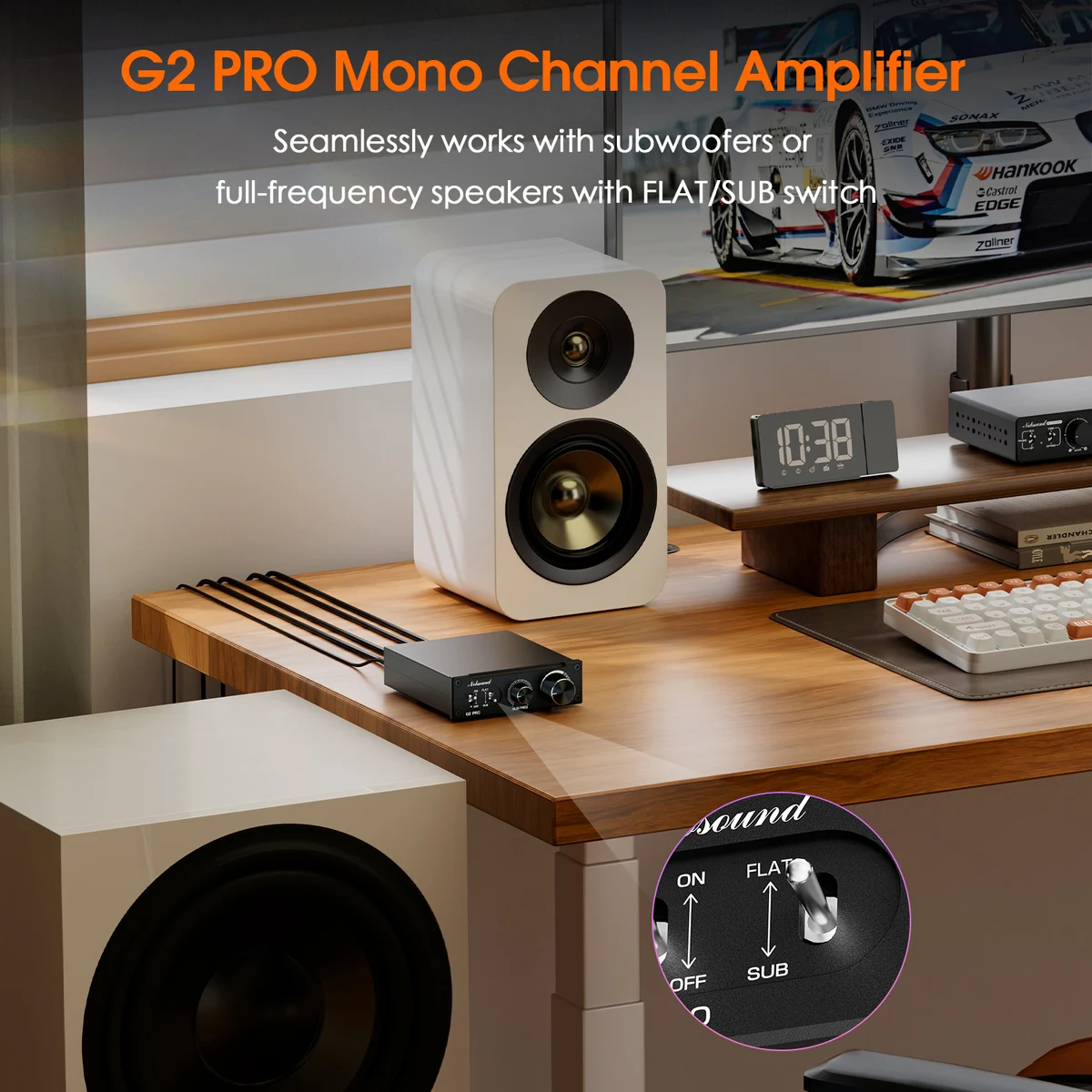 Douk Audio G2 PRO Hi-Fi 300W Subwoofer Amplifier Mono Channel Power Amp Home Audio Gain Control For Home Theater Speaker — view 5