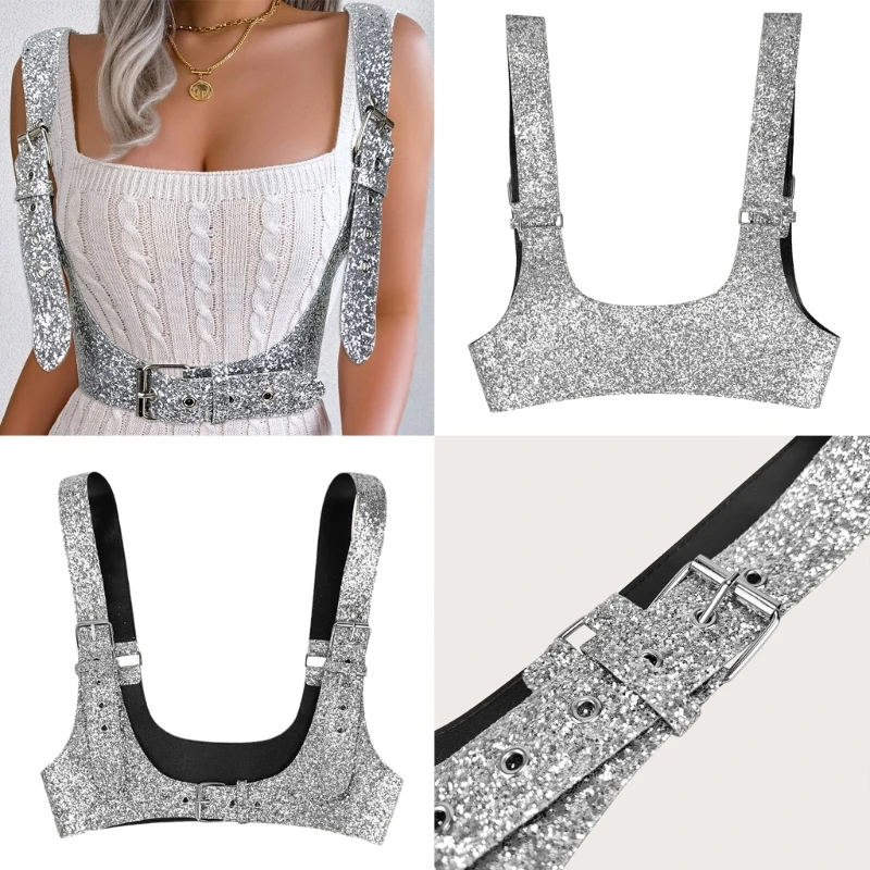 

Corset Wide Suspender Corset with Sequins Decor for Women Body Shaping Girdle