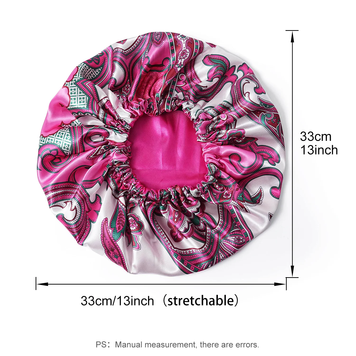 Wholesale Women Large Double Layer Satin Elastic Band Sleep Bonnet Ankara Head Wrap Cap Print Lady Head Cover Turban 2