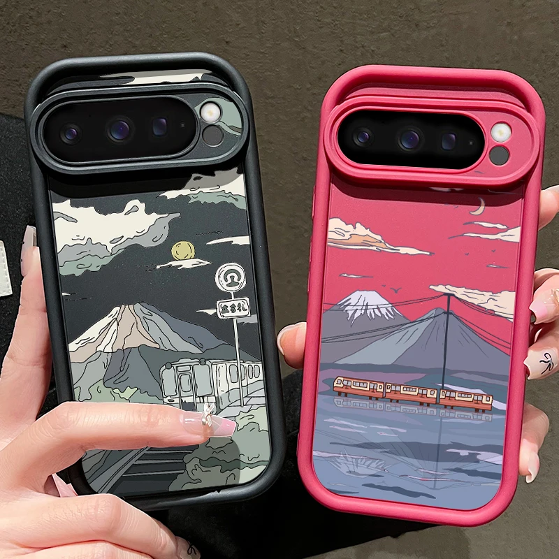 Landscape Pattern Solid Color TPU Case For Google Pixel 10 8 7 Pro 8A Pixel 9 Pro XL Shockproof Soft Silicone Protector Cover — view 2