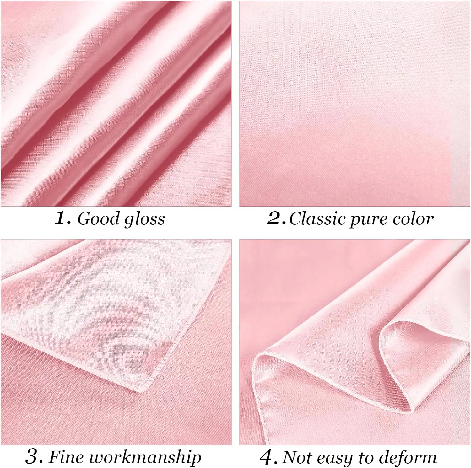 Pink Satin Rectangle Tablecloth, Wedding Table Cloth, for Christmas, New Year, Birthday Events, Banquet Decor, Home Dining 2