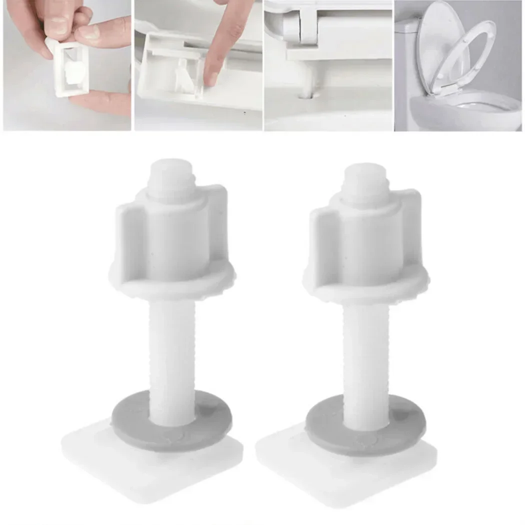 Plastic Toilet Seat Hinge Repair Bolts Fitting Screws Washers Kit Accessories Toilet Seat Cover Fixing Scre