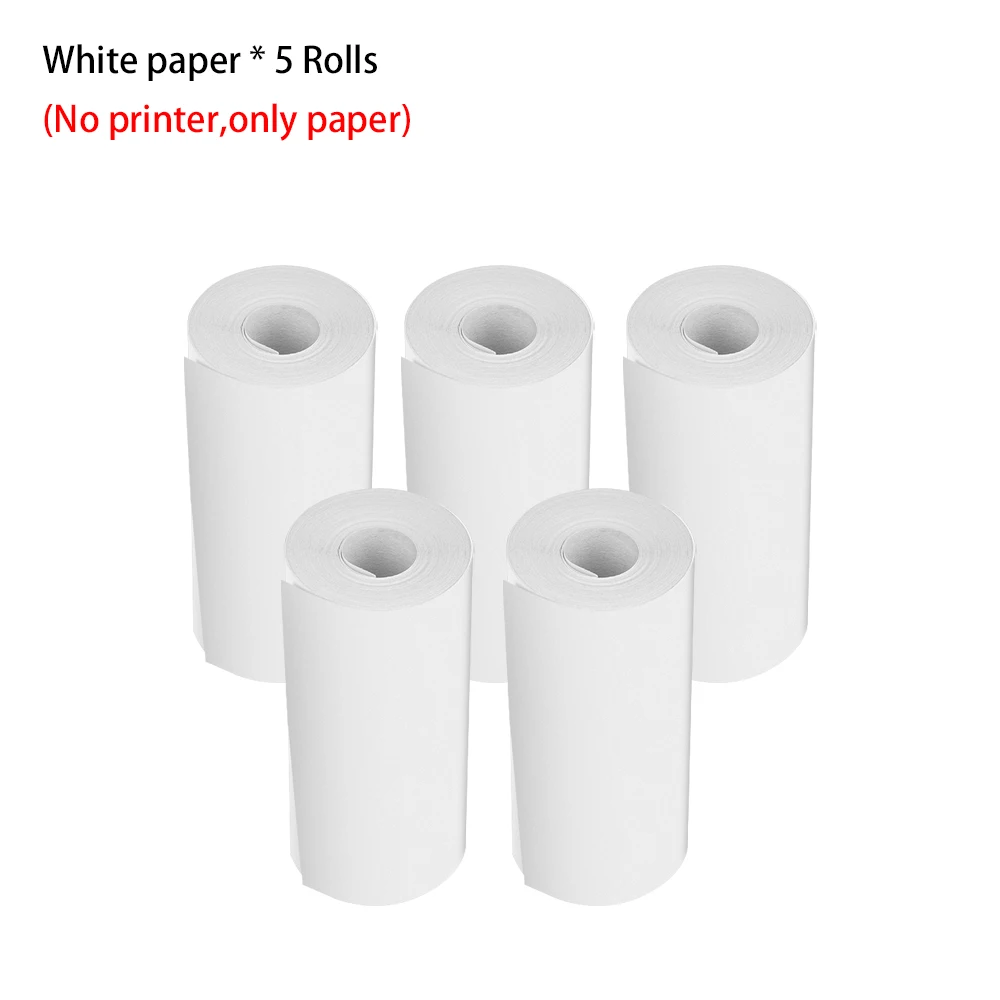 TECHEEL Lot de 10 rouleaux de papier thermique pour imprimante thermique  portable, mini imprimante photo, liste de tâches, notes, noir sur blanc 57  x