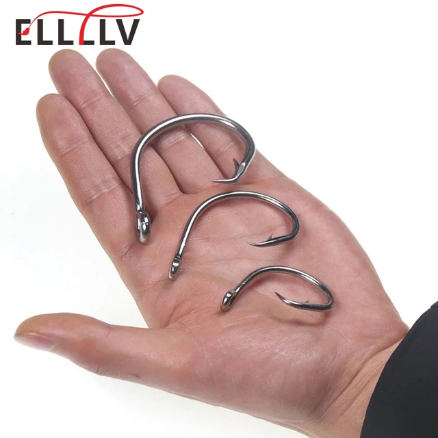 Saltwater Fishing Large Size Stainless Steel Hook Barbed Offset