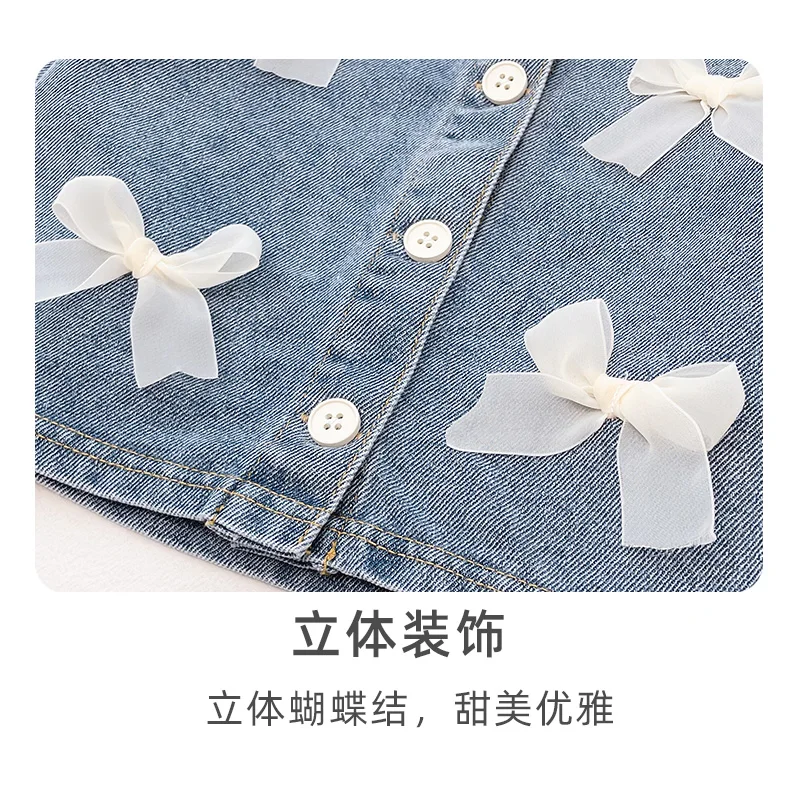 Girls' Jean Jacket New Spring Clothes Spring and Autumn Children Children Little Girl Western Style Top - 5
