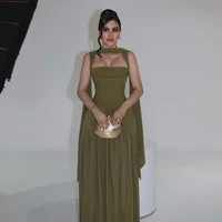 Mingmingxi Robe longue à lacets pour femme, sans manches, bretelles spaghetti réglables, robe de soirée avec écharpe, tenue de vacances d'été 1