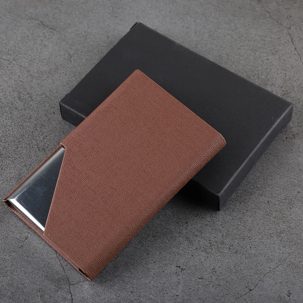 Luxury PU Leather Card Holder Wallet with Metal Finish