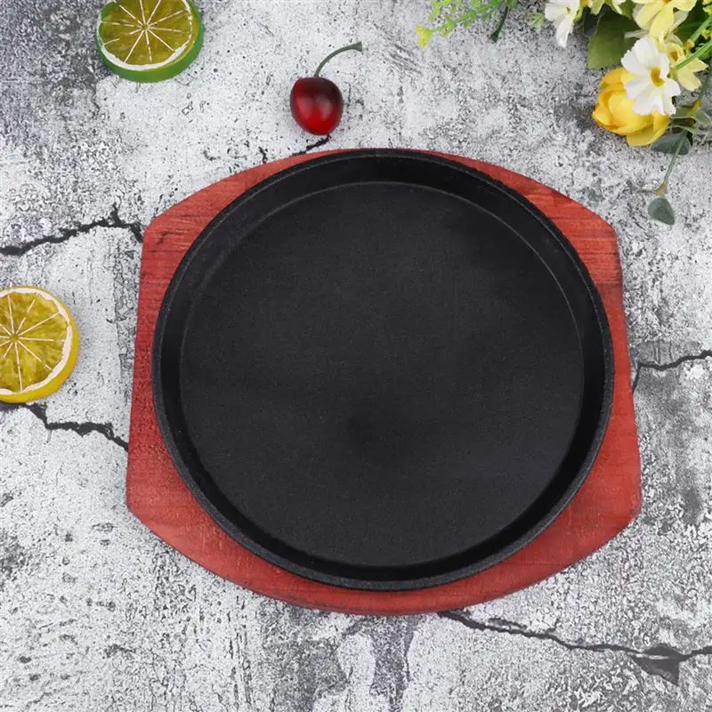

Platter Sizzle Japanese Tray Nonstick Commercial Griddle Pan Grill Plate Fajita Iron Stovetop Cast Sizzling Griddle Skillet Set