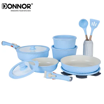 DONNOR Non-stick Cookware Set (Removable Handle),Induction Cooker Kitchen Cookware Set, RV Cookware Set,Oven and Dishwasher Safe 1
