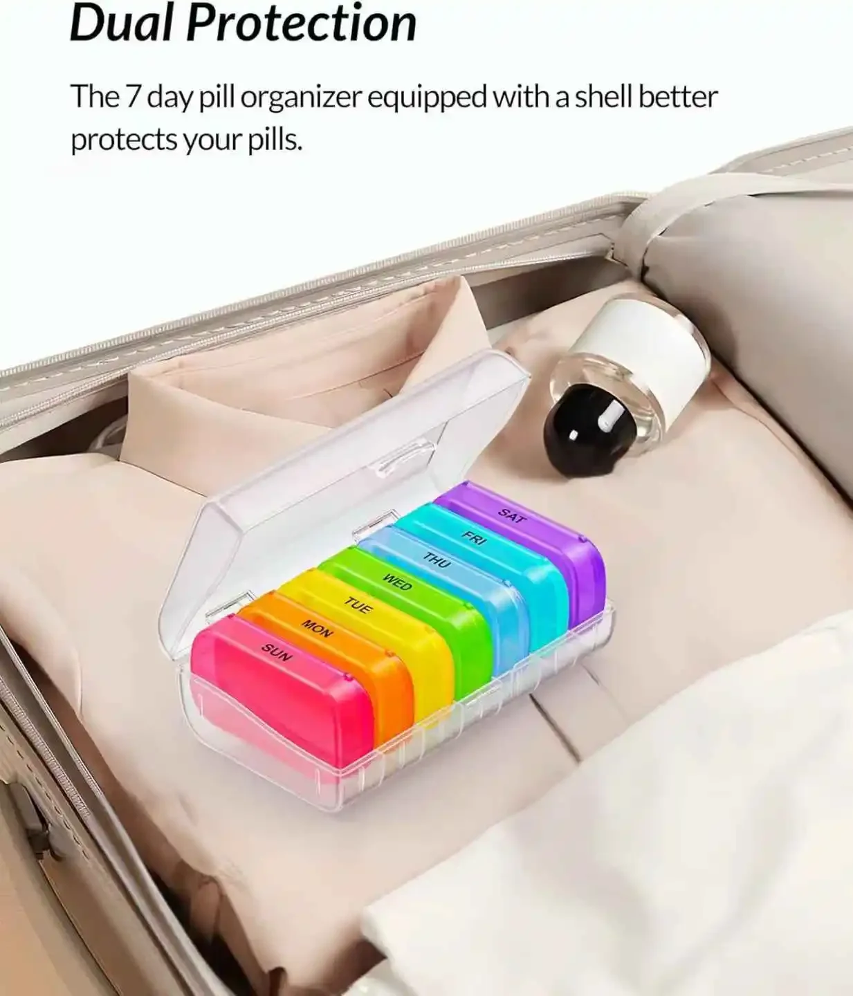1 Set 7 Days Weekly Pill Case Pillbox  Medicine Tablet Box Portable Travel Drugs Storage Organizer Secret Compartments Pill Box