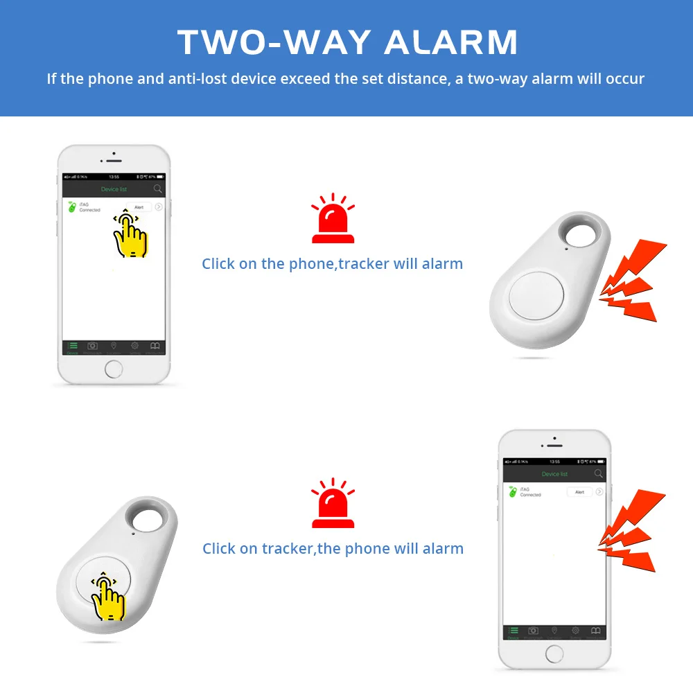 Mini Item Finder Smart Dog Pets Bluetooth GPS Tracker Anti lost Device Alarm Tag Child Bag Wallet Key Finder Locator 2/4pcs