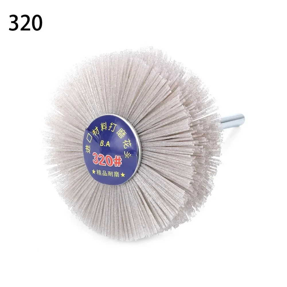 Abrasive Nylon Wheel Brush 1pc 80#-600# Abrasive Nylon Wheel Brush Woodwork Furniture Polishing Brush 6mm Shank 80MM Diameter Head Grinder Abrasive Tool