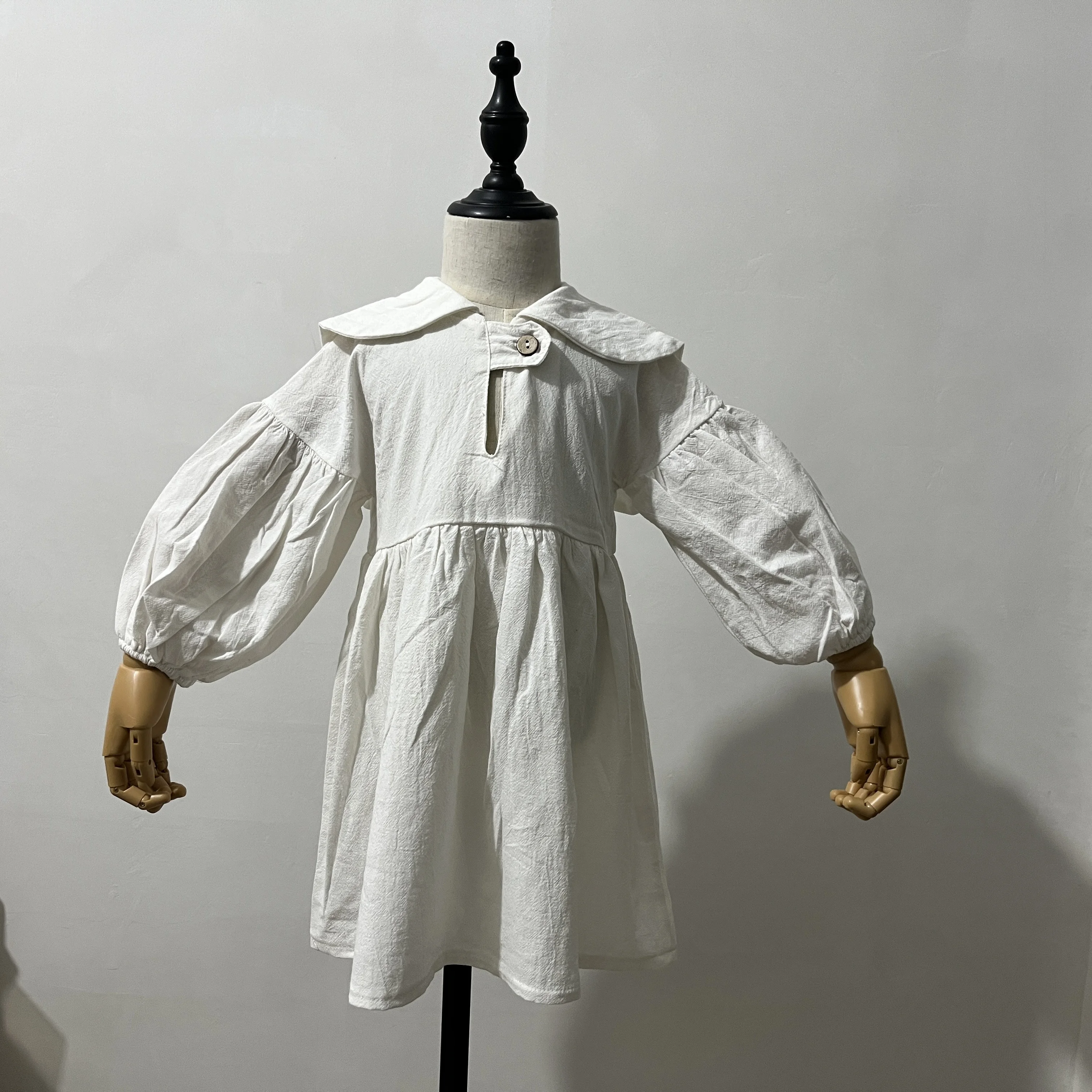 Vestito Patchwork Di Lino Naturale Per Ragazze Estate Nuovo Bambino Bambini Manica Svasata Abiti Casual In Cotone E Lino Abbigliamento Per Bambini