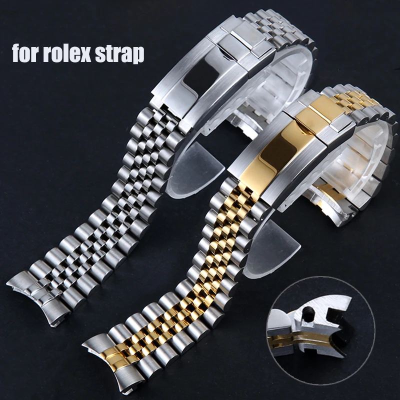 

20mm Stainless Steel Bracelet for Submariner Daytona Green Black Aqua Strap Curved End Wrist Band Men Women Watch Accessories