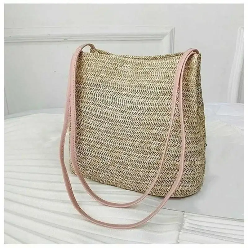 Women's Straw Woven Handbag Large Rattan Basket Beach Bag Summer Women Messenger Crossbody Bags Girls Small Beach Handbag New
