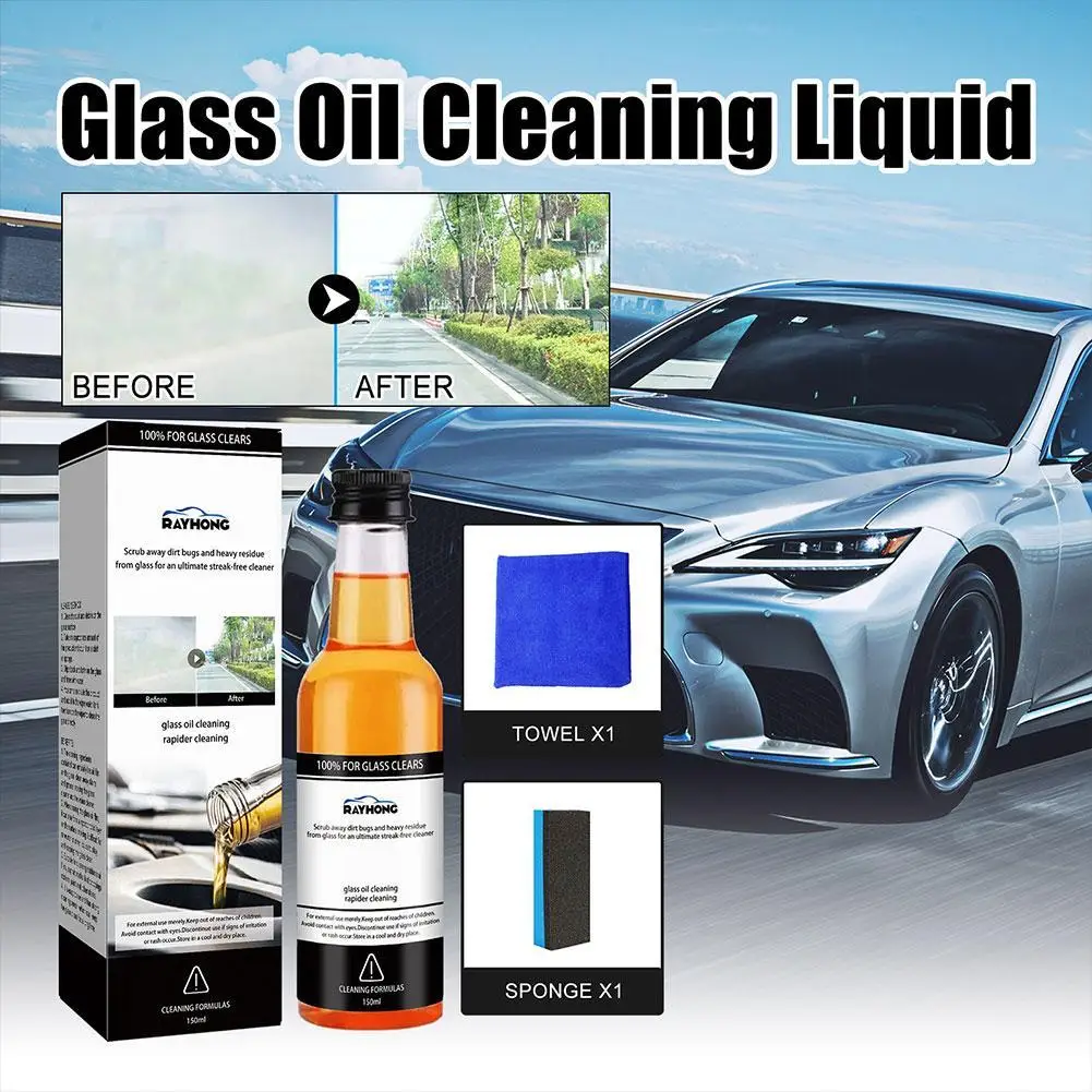 

150ml Glass Oil Film Cleaner Quickly Restored Without Polishing Against Water Droplets Rain Splashes And Dust Windshield Mirror