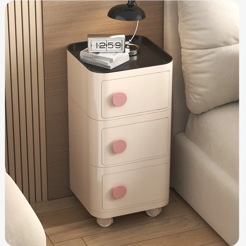 Nordic Creative Combination Bedside Table Removable Storage Bedside Small Cabinet Bedroom Simple Storage Narrow Side Cabinets