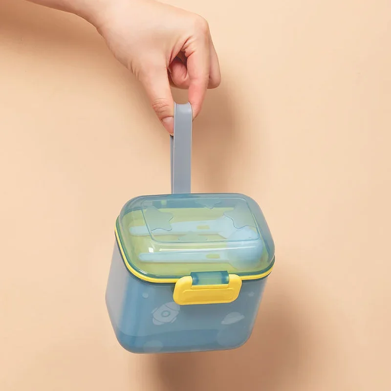 Portable Baby Food Storage Box Cartoon Infant Milk Powder Box Toddler Snack Container Sealing Cereal Storage Organizer
