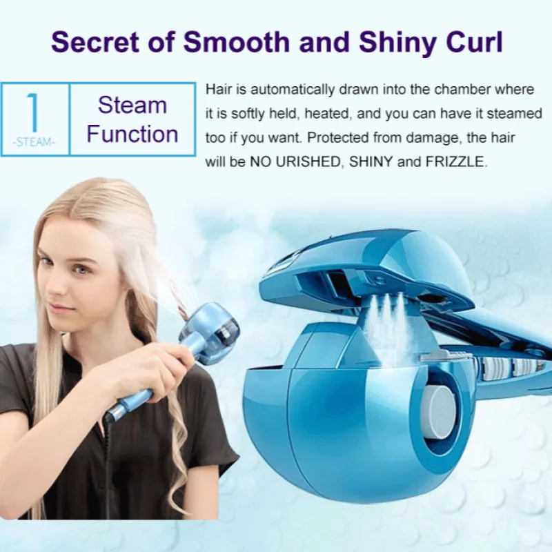 【US/UK/EU Plug】 Household Fully Automatic Electric Ceramic Heating Curling Iron Fashionable Large Wave Electric Curling Iron 3