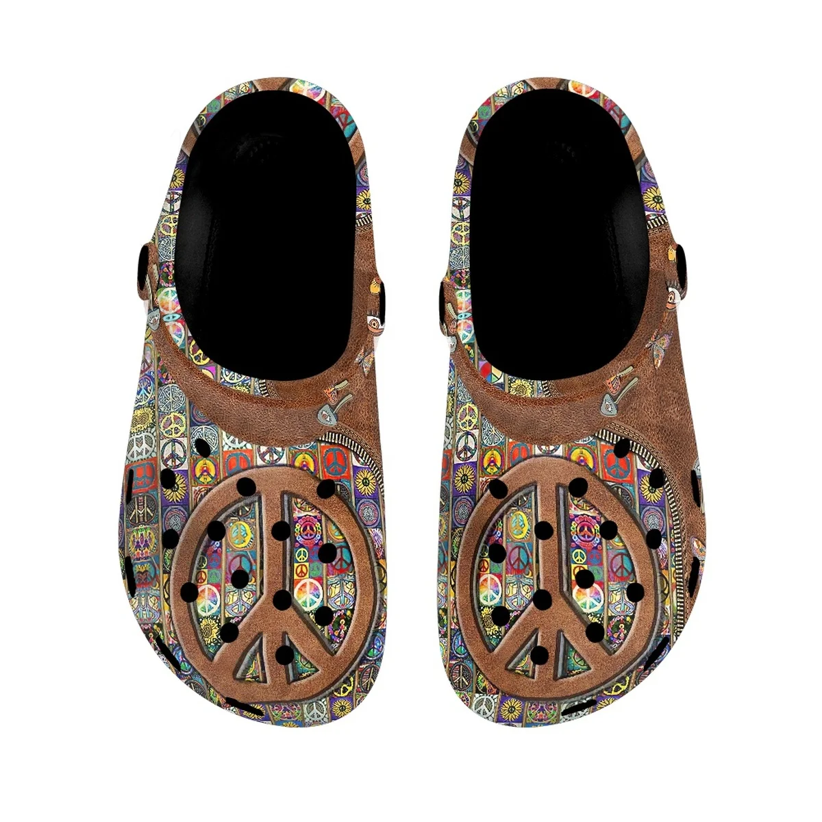 Peace and Love Print Fashion Women Sandals Breathable Comfortable Home Slippers for Teen Girls Non Slip Casual Beach Slides 2023