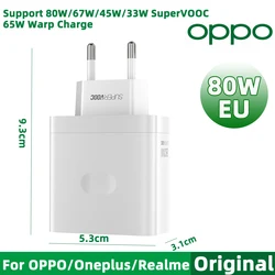 OPPO Supervooc Original 100W/80W Fast Charging Power Adapter (EU/US) - 80w EU charger (Only charger)