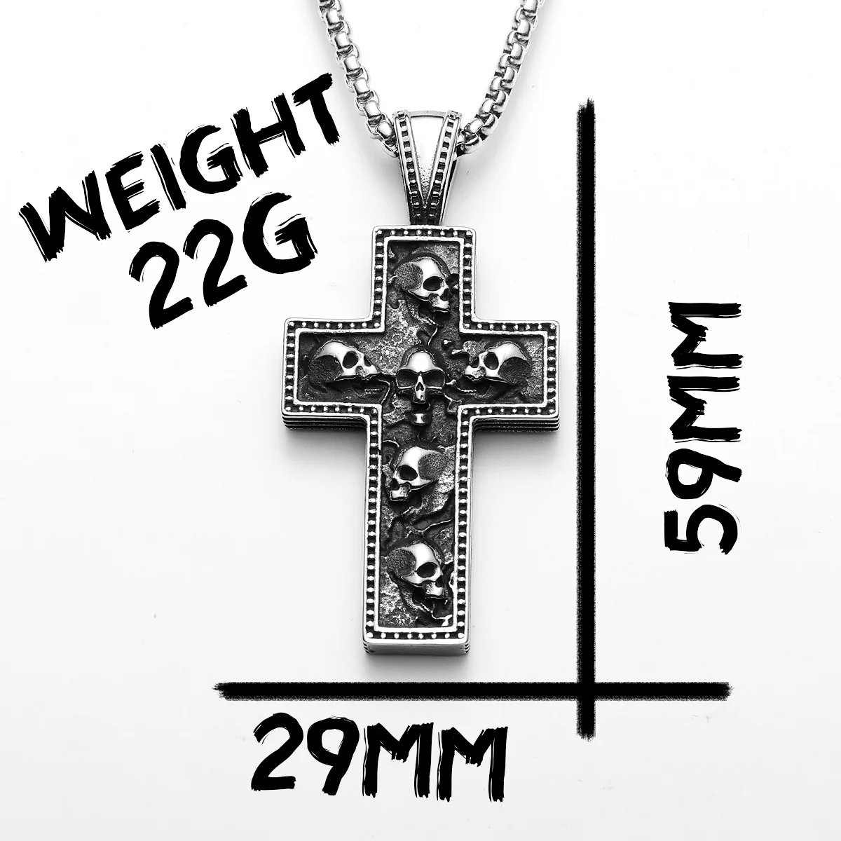 Skull Texture Cross Men Necklaces Stainless Steel Pendant Chain Women Fashion Jewelry Punk New In Accessories Gifts Wholesale 6