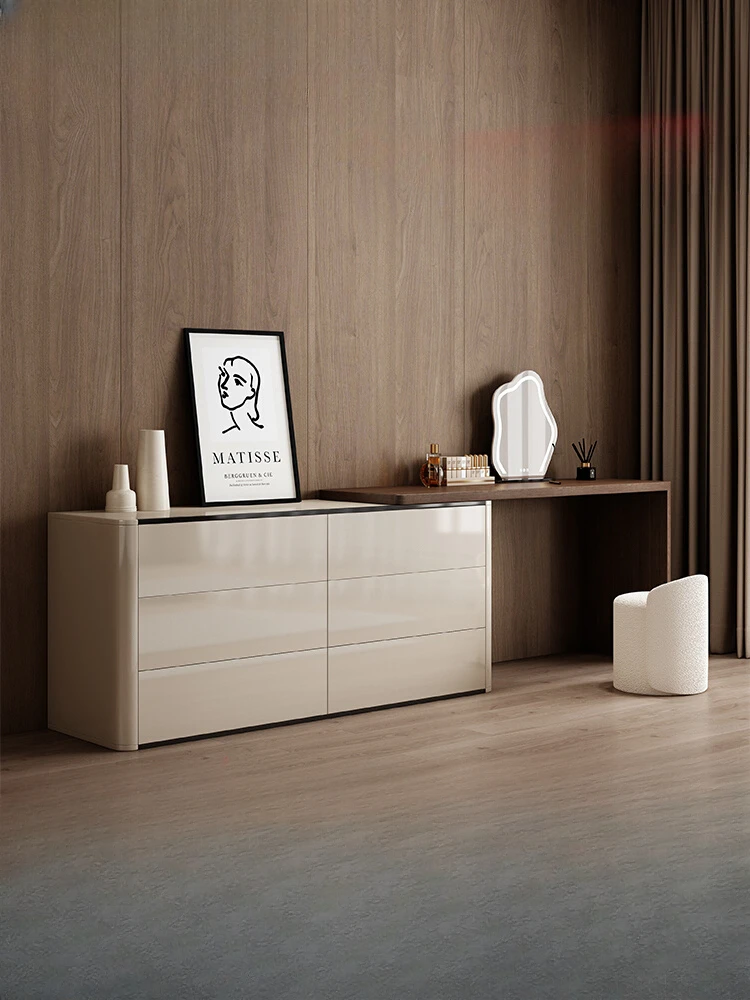 

Dresser Chest of Drawers Integrated Bedroom Simple Solid Wood Dresser Table Storage Cabinet Makeup Table