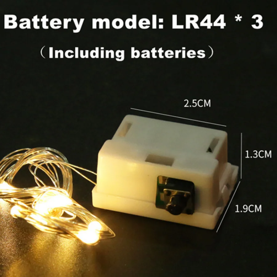 배터리가 있는 LED 스트링 라이트, 구리 LED 요정 조명, 배터리 작동, 크리스마스 웨딩 파티 장식 조명, 1 m, 2 m, 3m, 로트 당 20 개