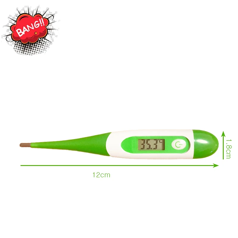 Digital Thermometer 1pcs Thermometer for Fever Digital Basal Body Oral Armpit or Rectal Electronic LCD Display Soft-head Household Human
