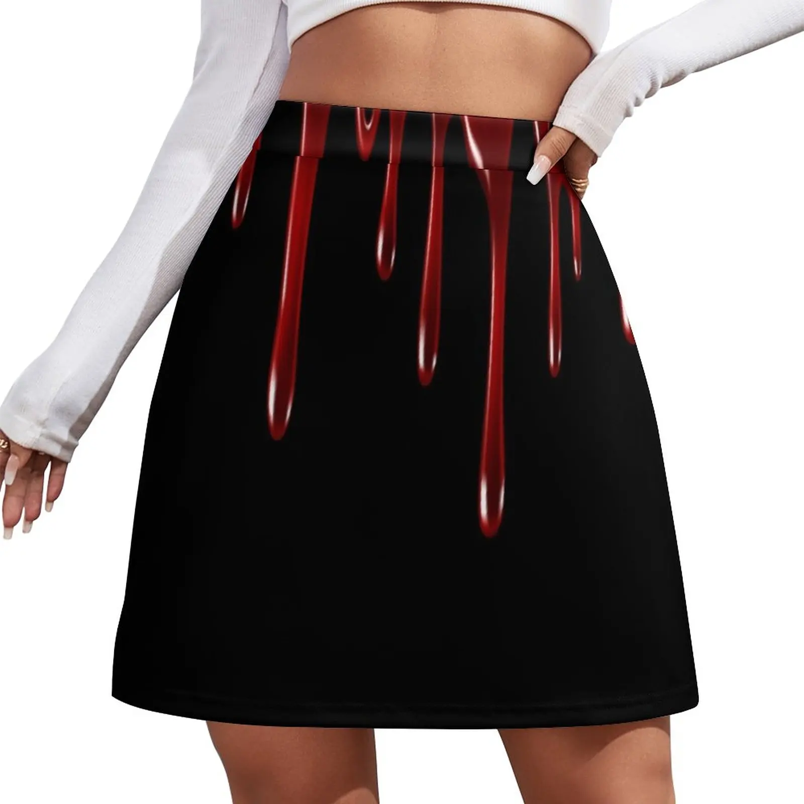 Blood Dripping Black Mini Skirt skirts summer 2023 woman kpop