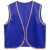 Mens Halloween Arabian Prince Waistcoat Vest Shiny Gold Trim Open Front Carnival Party Dress Up Indian Arabian Cosplay Costumes 4