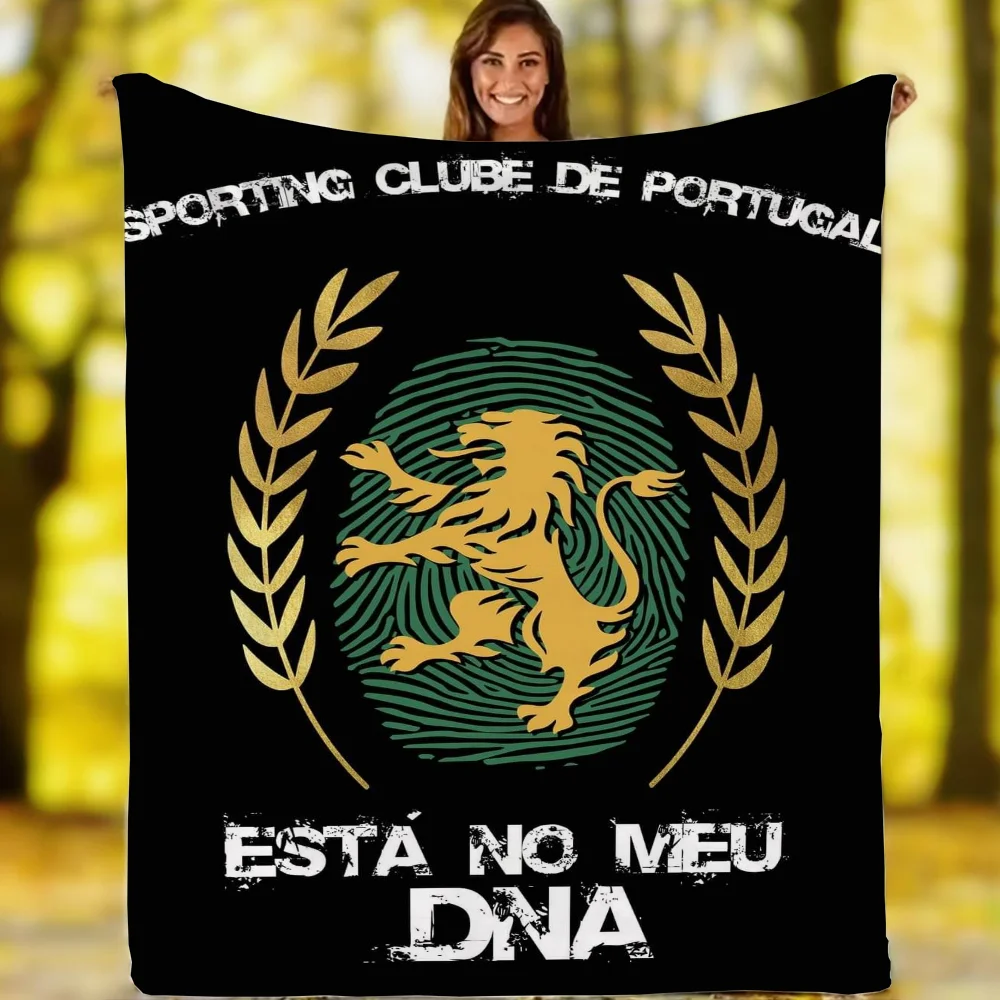 Portuguese Sporting Football Clubs Logo Microfiber Bedding Plaid Blankets and Throws Designer Throw Blanket for Sofa Decoration 3
