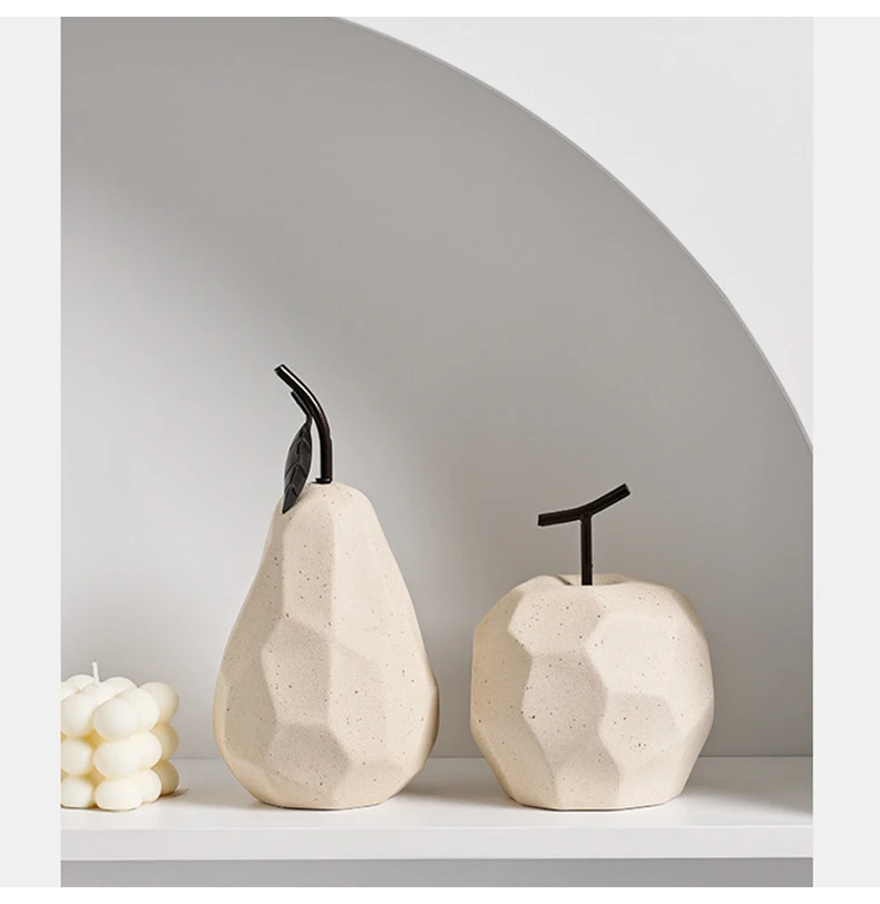 Nordic Apple and Pear Ceramic Sculpture