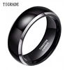 Tigrade Mens Ring Black 6/8mm Polished Tungsten Carbide Wedding Engagement Band Ring for Men Trendy bague homme Couple Ring 1