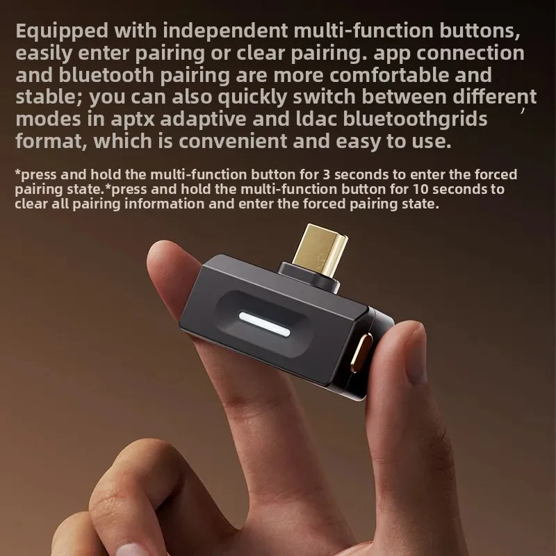 FiiO Air Link 블루투스 송신기 LDAC AptX 무손실 QCC5181 BT6.0 USB-C HiFi 오디오 어댑터(RGB 조명 포함)
