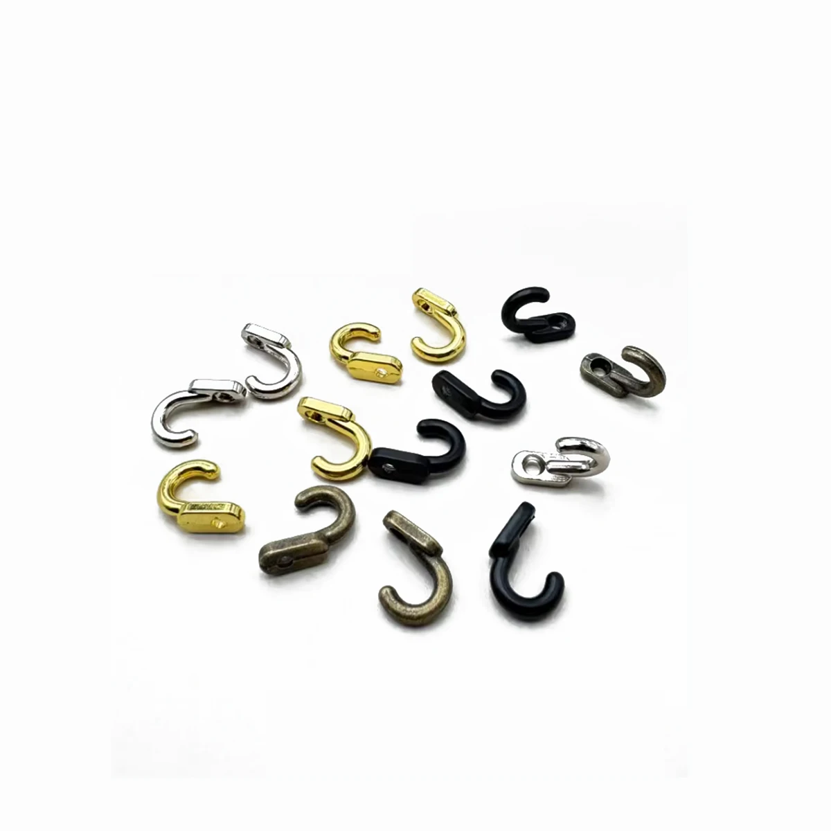 Zinc Alloy Vintage Black Silver Gold Small Hooks With Screws Wall Hangers Kitchen Bathroom Key Towel Hat Coat Bag Hooks
