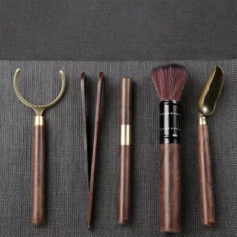 Tea Ceremony Heat-resistant Kung Fu Tea Tools Wooden Gongfu Teaspoon Tong Needle Set 5Pcs/Set tea ceremony tools tea set