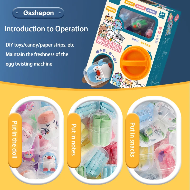 Mini Egg Twisting Doll Gashapon Machine Children Game Capsule Toys Claw Catch Toy Children Early Education Learning Game 5
