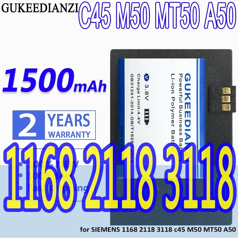 Batteria Ad Alta Capacità 1500Mah Per Siemens 1168 2118 3118 C45 M50 Mt50 A50 Siemens1168 Siemens2118 Siemens3118